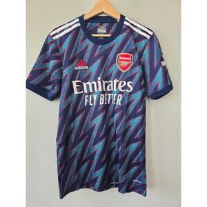 Official Adidas Arsenal 2021/22 Away Jersey Size S Blue Zigzag Emirates Shirt